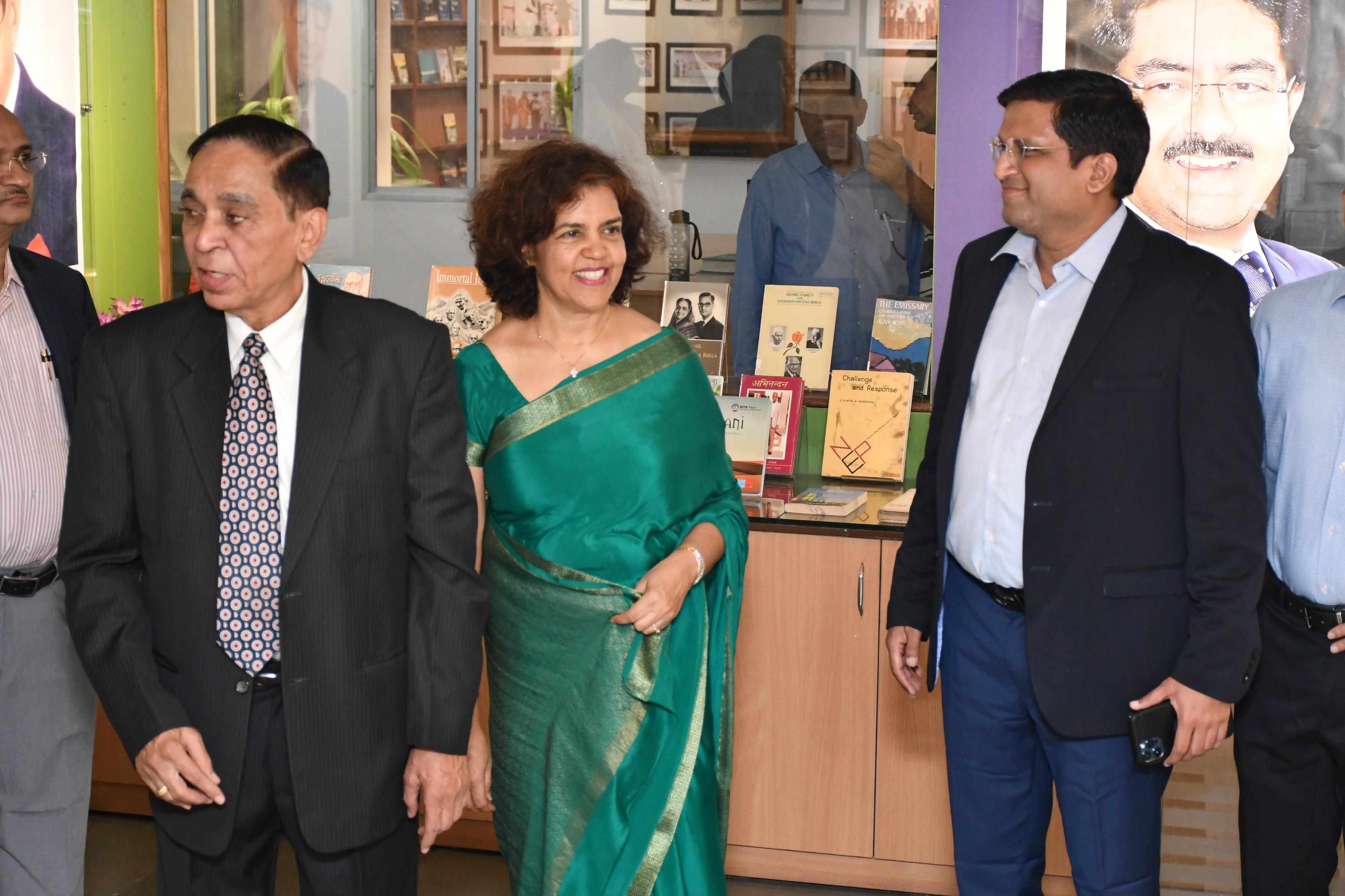 Prof. L. K. Maheswari, Prof. Sangeeta Sharma and Mr. Arun Khetan visiting library, 8 October 2023